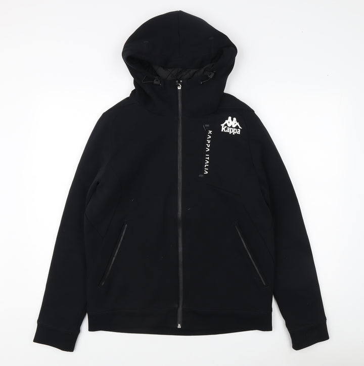 Kappa Men's Black Hooded Jacket, Size L, Casual Wear