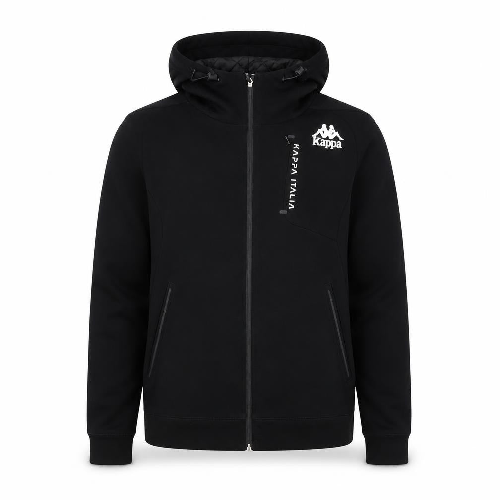 Kappa Men's Black Hooded Jacket, Size L, Casual Wear