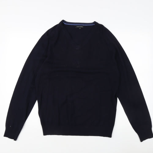 Austin Reed Men's Black V-Neck Pullover Jumper M