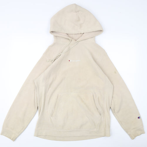 Champion Men's Beige Pullover Hoodie Medium
