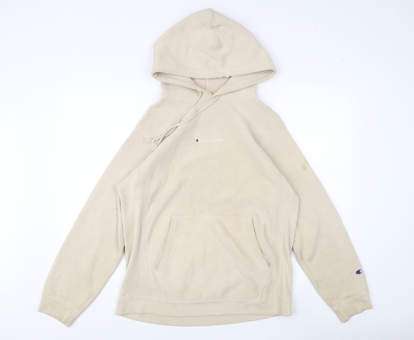 Champion Men's Beige Pullover Hoodie Medium