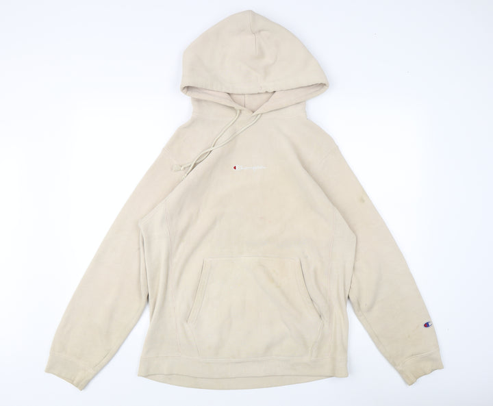 Champion Men's Beige Pullover Hoodie Medium