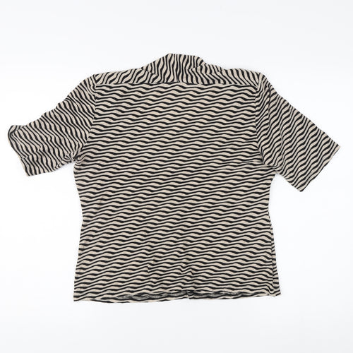 Alexon Women's Black Geometric 3/4 Sleeve Top L