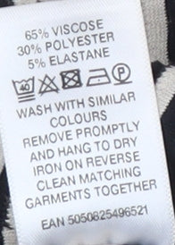 Alexon Women's Black Geometric 3/4 Sleeve Top L