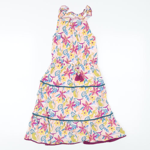 Fat Face Girls Pink Floral A-Line Dress, 6-7 Years