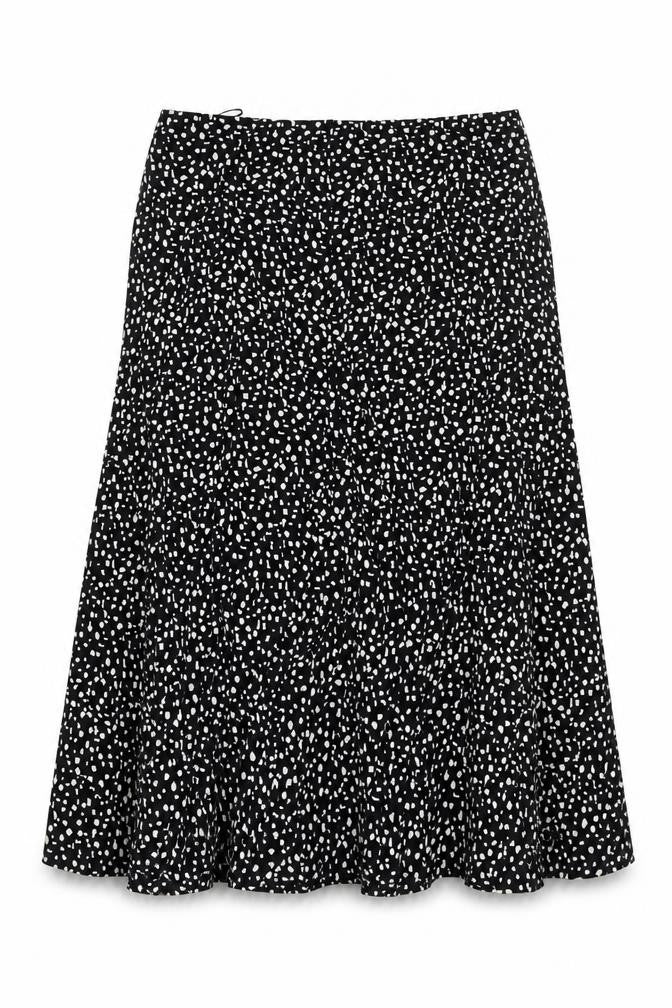 Front view of Viyella Women’s Black Polka Dot Skirt L