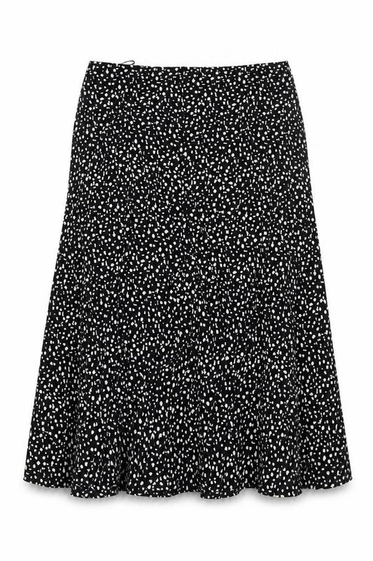 Front view of Viyella Women’s Black Polka Dot Skirt L