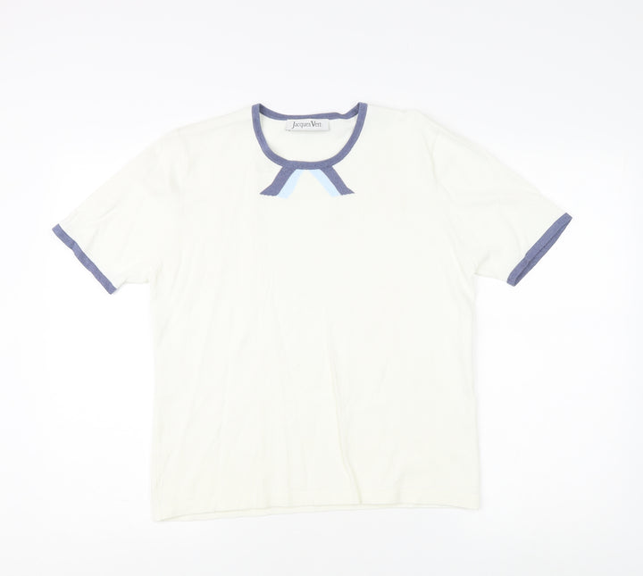 Jacques Vert Women's Ivory Ringer T-Shirt, M, Casual