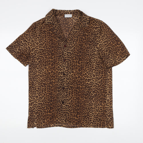 Alexon Women's Brown Leopard Print Button-Up, Size 10