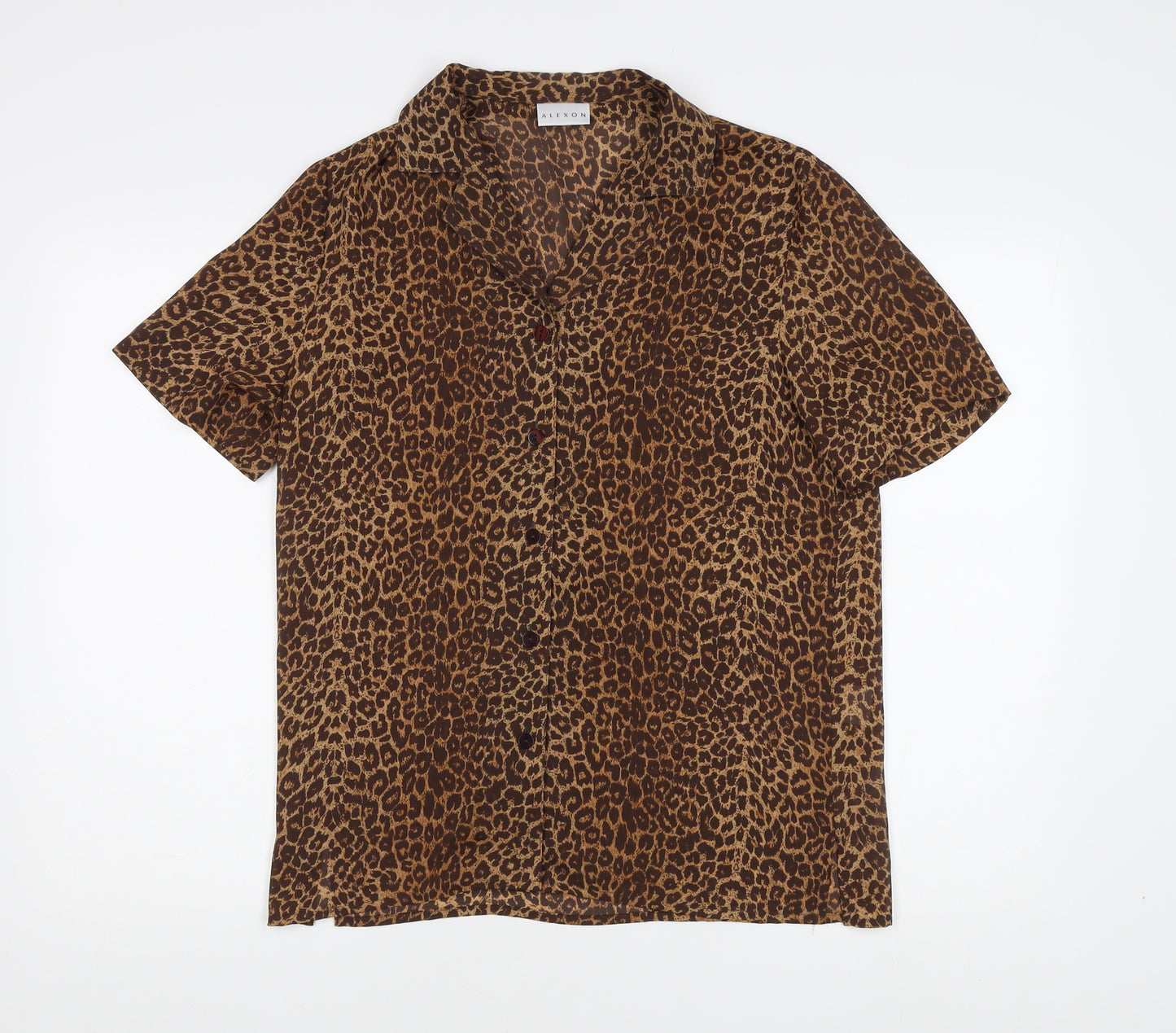 Alexon Women's Brown Leopard Print Button-Up, Size 10