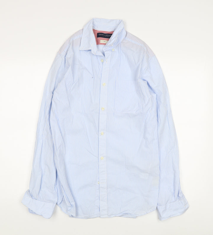 Jack & Jones Men's Blue Striped Dress Shirt S