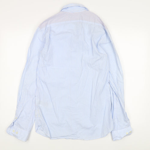 Jack & Jones Men's Blue Striped Dress Shirt S