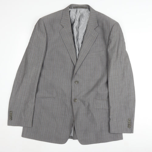 Linea Men's Grey Striped Blazer, Size 42R