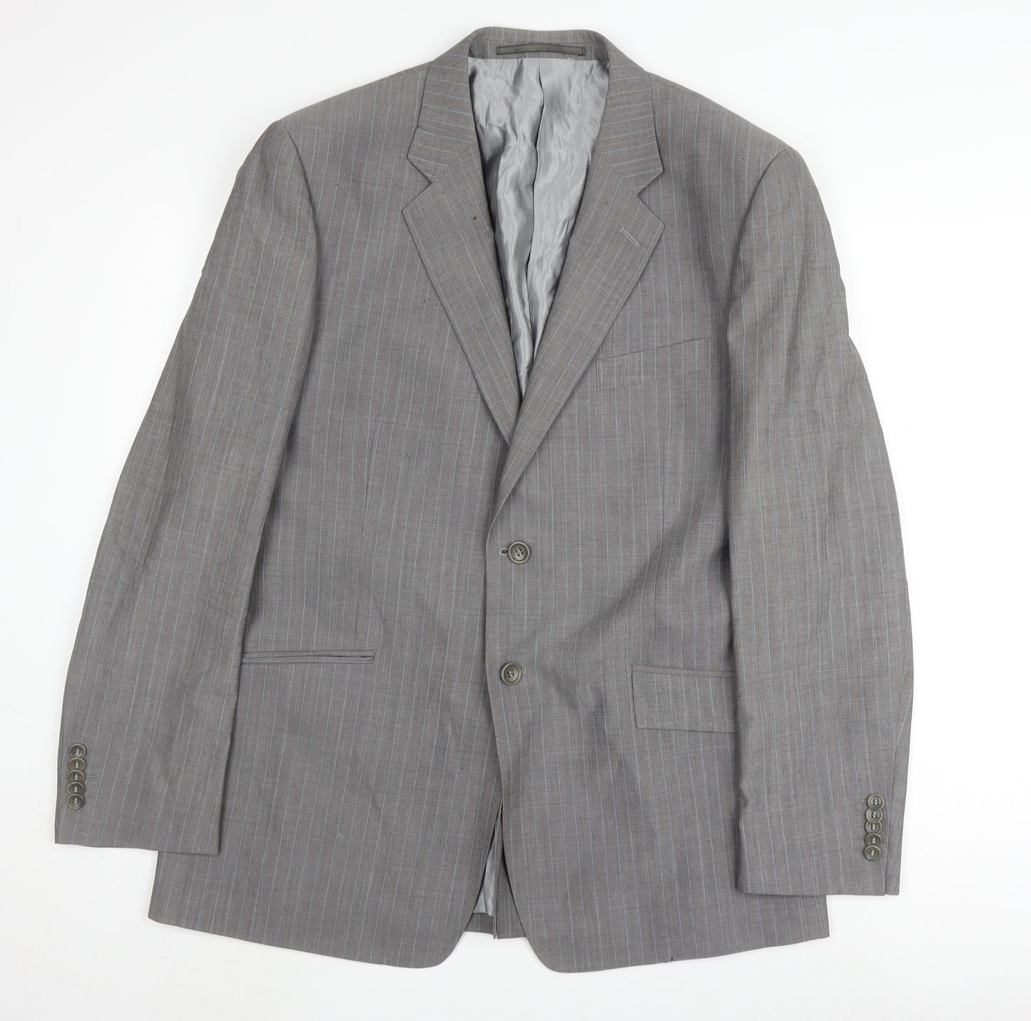 Linea Men's Grey Striped Blazer, Size 42R