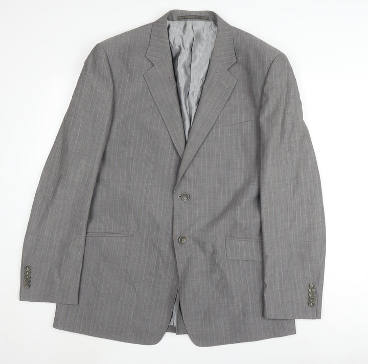 Linea Men's Grey Striped Blazer, Size 42R