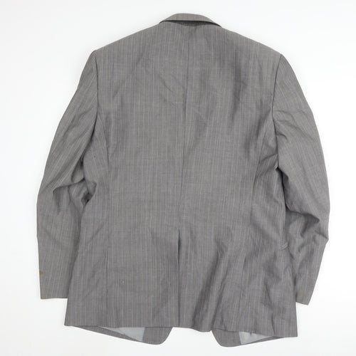 Linea Men's Grey Striped Blazer, Size 42R