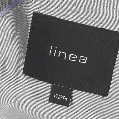 Linea Men's Grey Striped Blazer, Size 42R