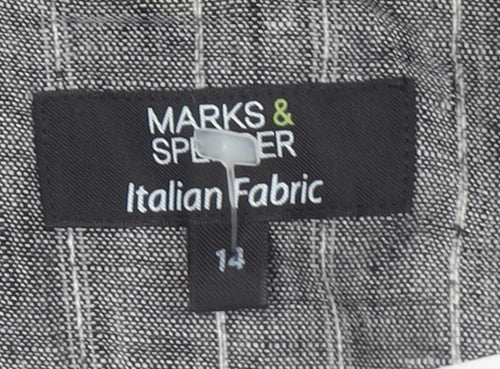 Marks and Spencer Grey Pinstripe Blazer Women’s Size 14