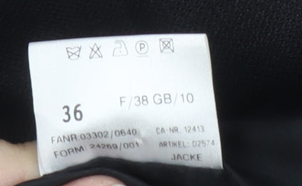 Basler Women's Black V-Neck Blouse Size 10 Short Sleeve