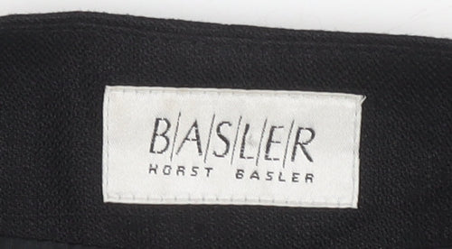 Basler Women's Black V-Neck Blouse Size 10 Short Sleeve