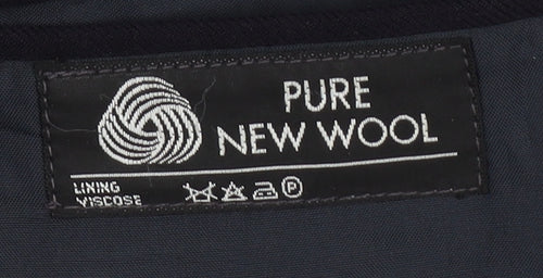 The Label Men's Blue Wool Blazer 44L Single-Breasted