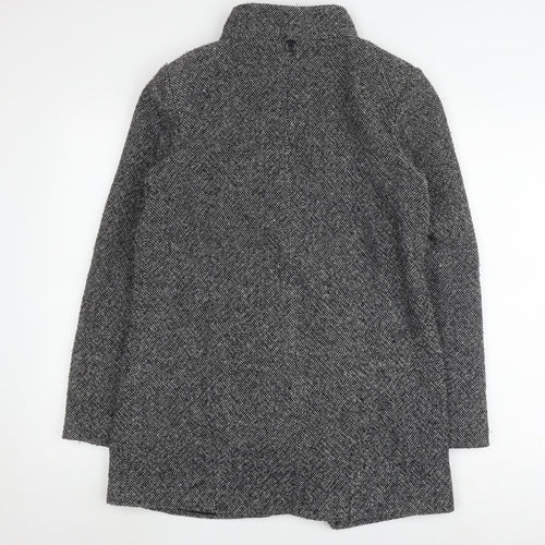 Classics Women's Black Herringbone Overcoat Size 10