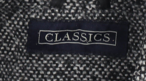 Classics Women's Black Herringbone Overcoat Size 10
