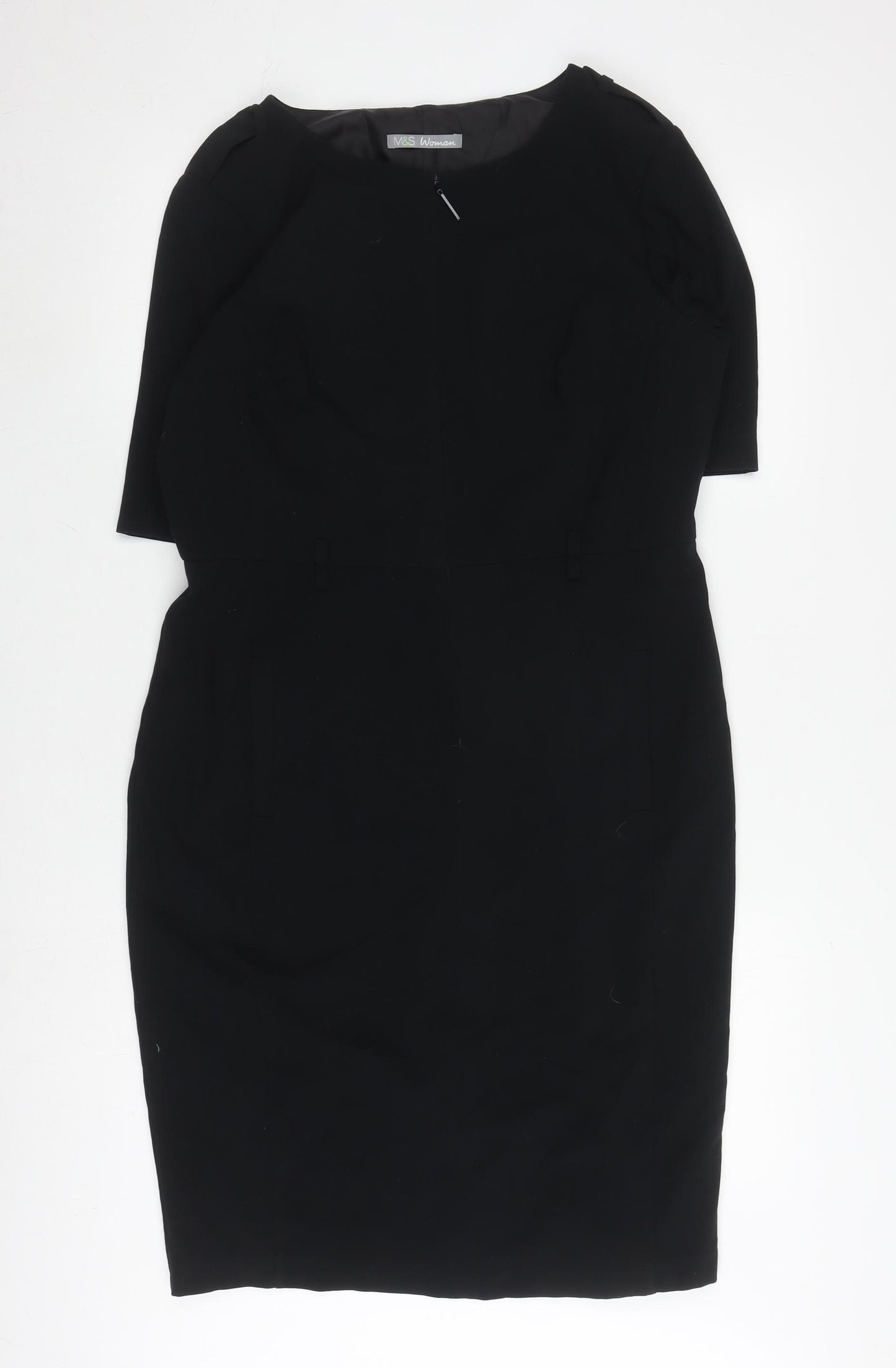Marks and Spencer Black Sheath Dress Size 14 for Women