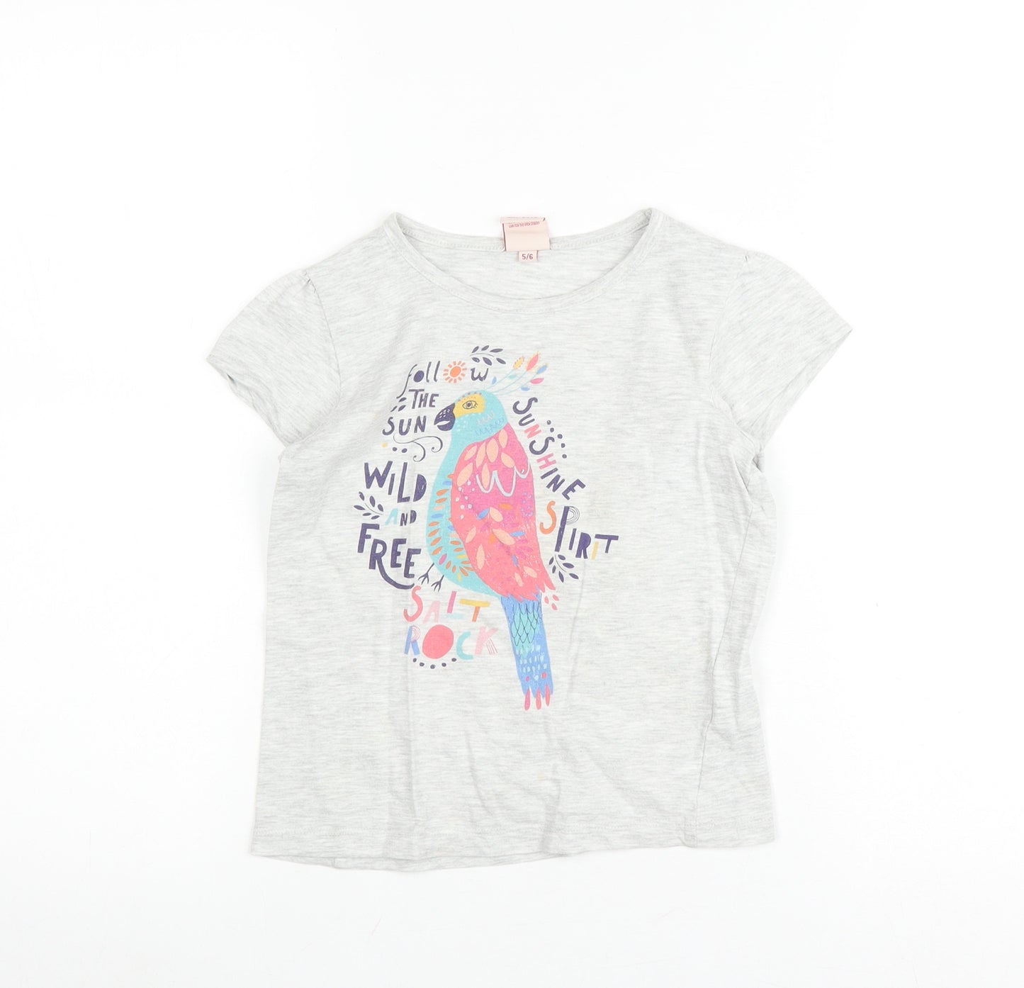 Saltrock Girls Grey Graphic Print T-Shirt 5-6 Years