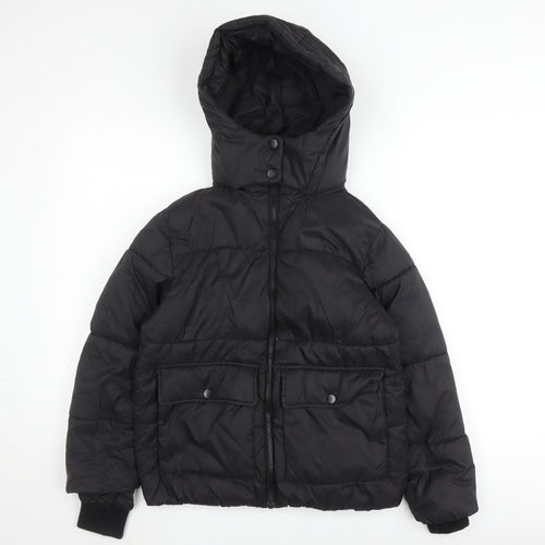 New Look Boys Black Nylon Puffer Jacket, Size 9 Years