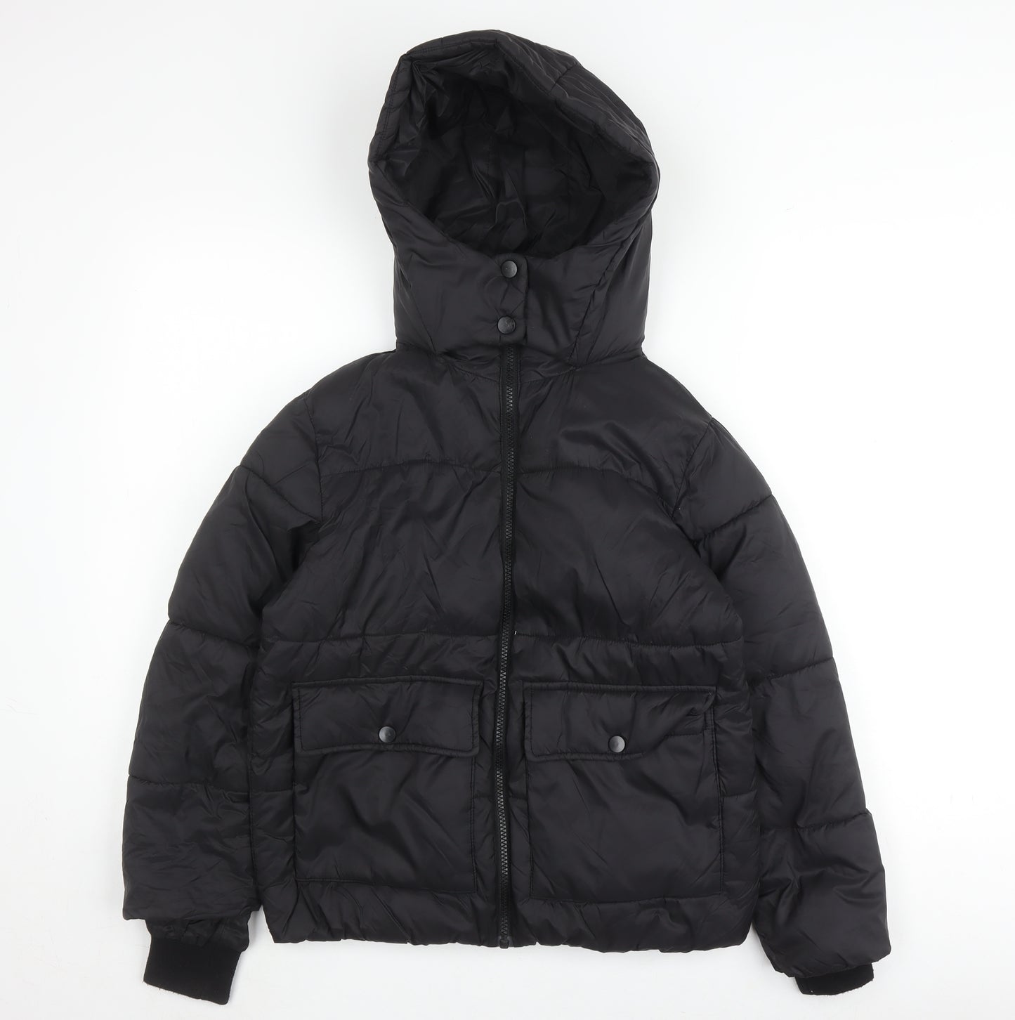 New Look Boys Black Nylon Puffer Jacket, Size 9 Years