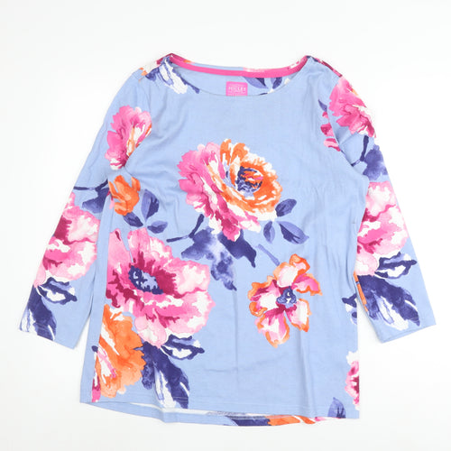 Joules Women's Blue Floral Top Size 14 Boat Neck