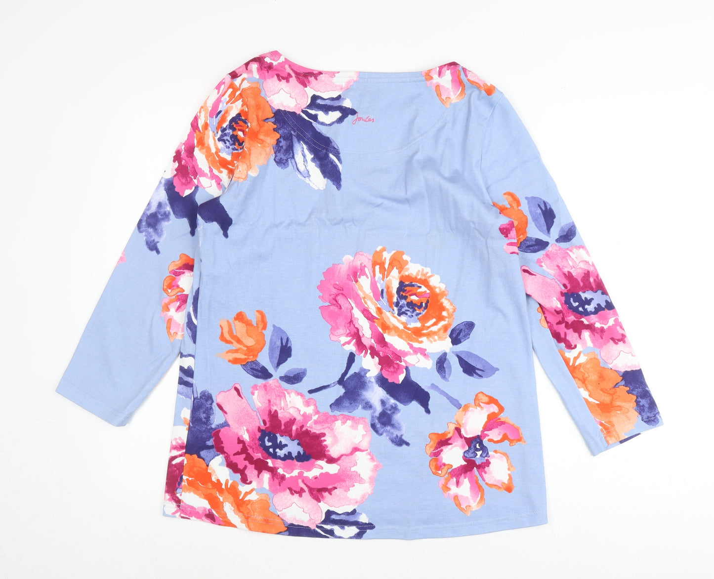 Joules Women's Blue Floral Top Size 14 Boat Neck