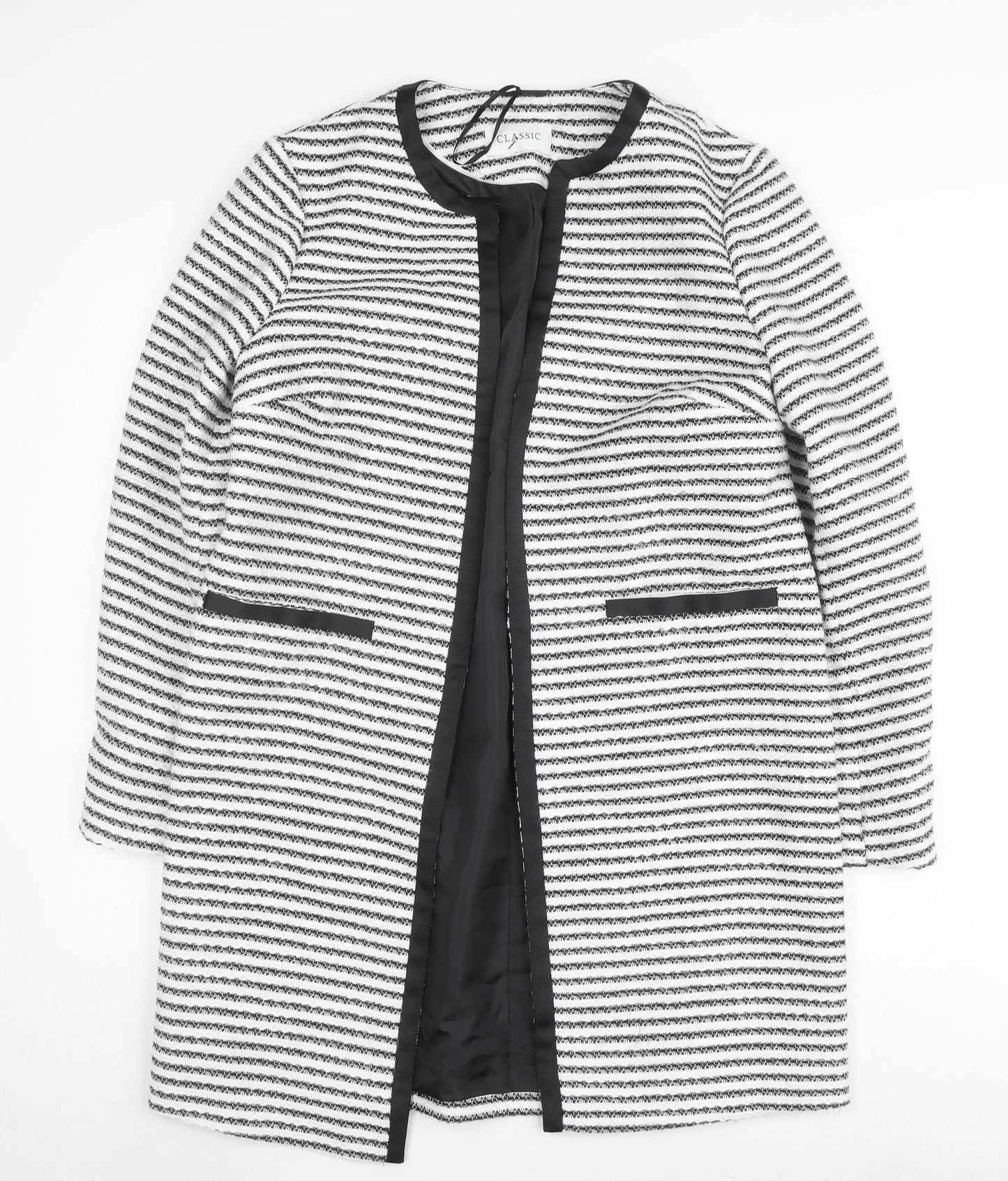 Marks and Spencer Women's Black & White Striped Jacket Size 10
