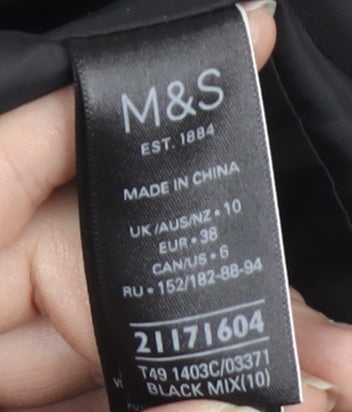 Marks and Spencer Women's Black & White Striped Jacket Size 10