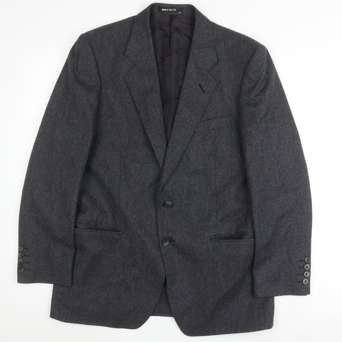 St Michael Men's Grey Wool Blazer Jacket 38S