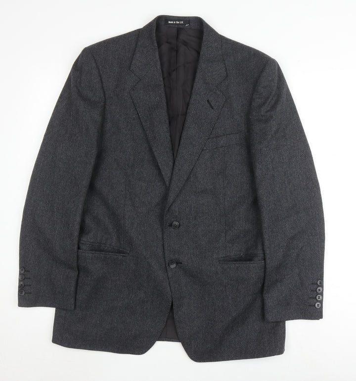 St Michael Men's Grey Wool Blazer Jacket 38S