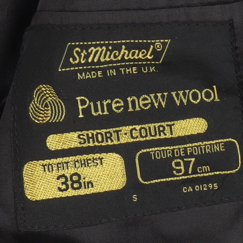 St Michael Men's Grey Wool Blazer Jacket 38S