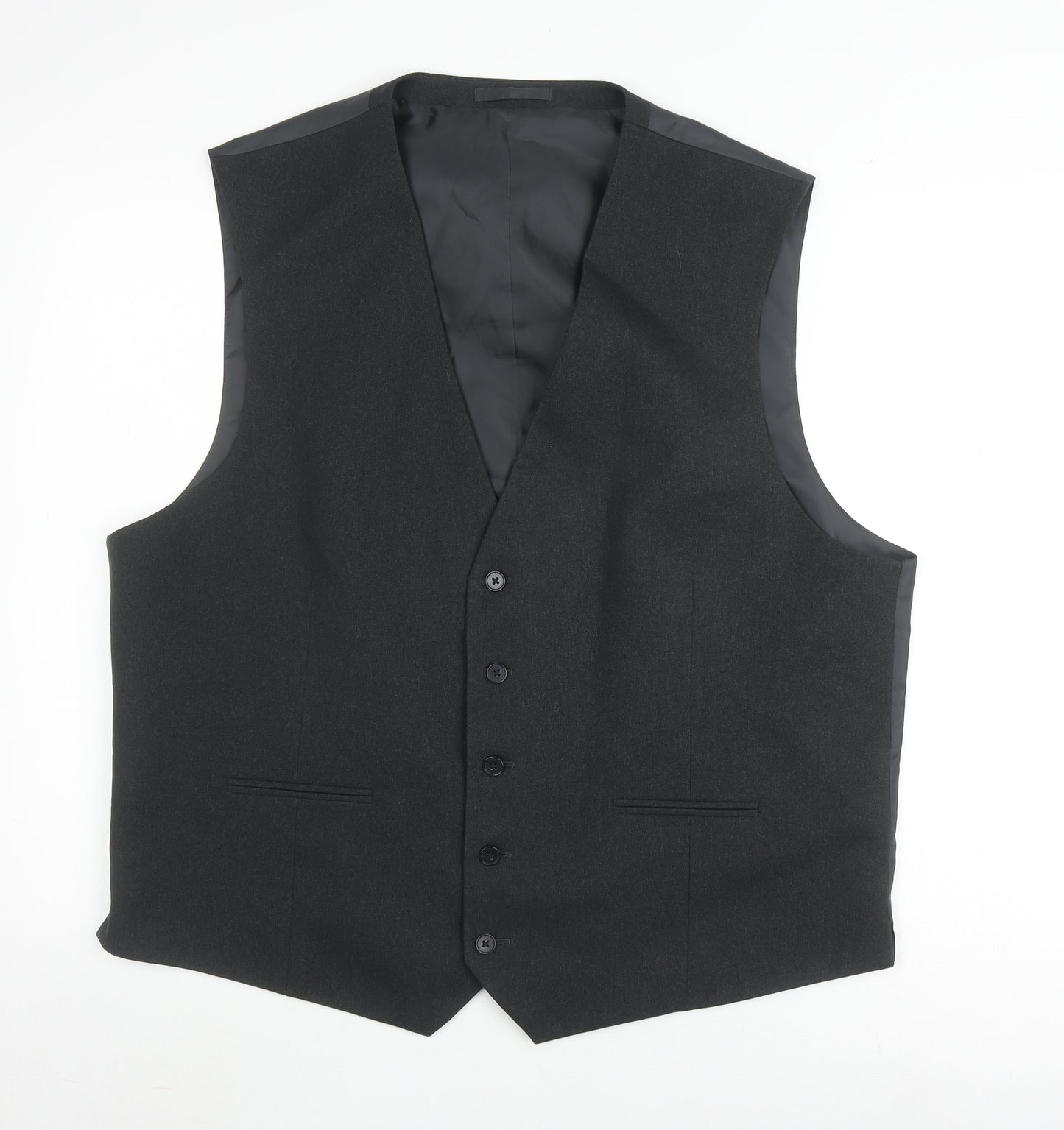 Greenwoods Men's Black Regular Fit Waistcoat Size 46R