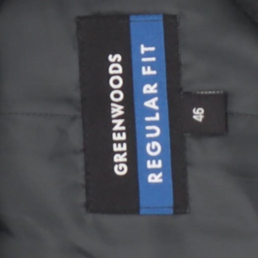 Greenwoods Men's Black Regular Fit Waistcoat Size 46R