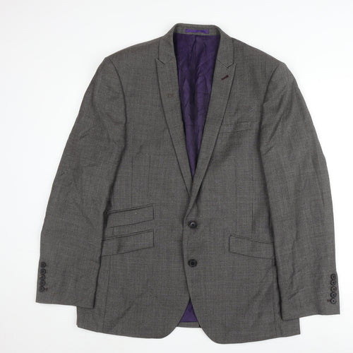 Next Men's Grey Wool Blazer Jacket 40R