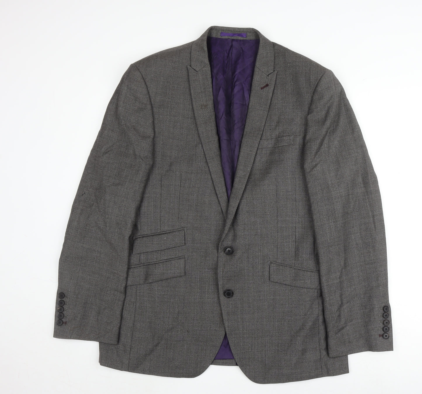 Next Men's Grey Wool Blazer Jacket 40R
