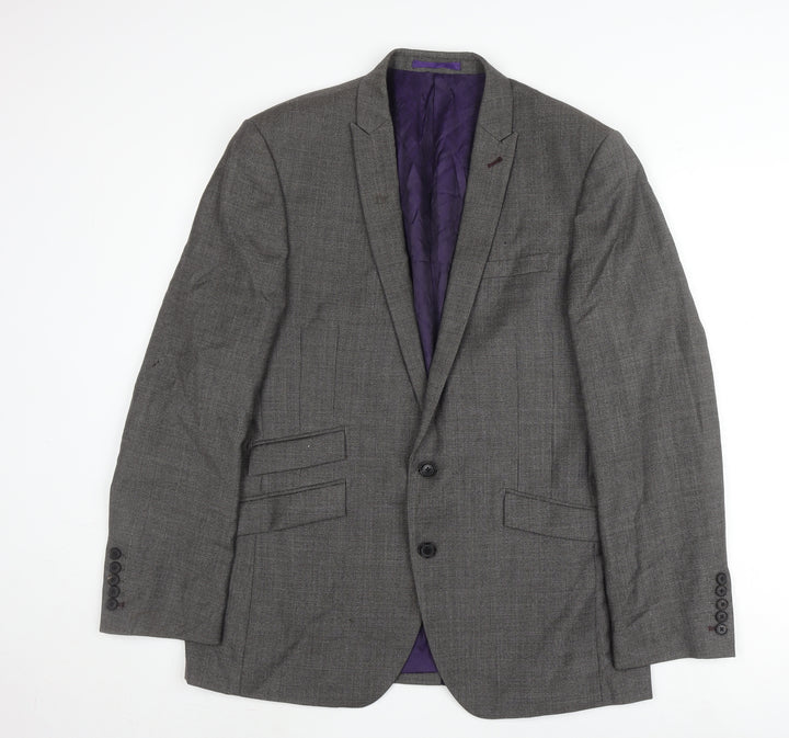 Next Men's Grey Wool Blazer Jacket 40R