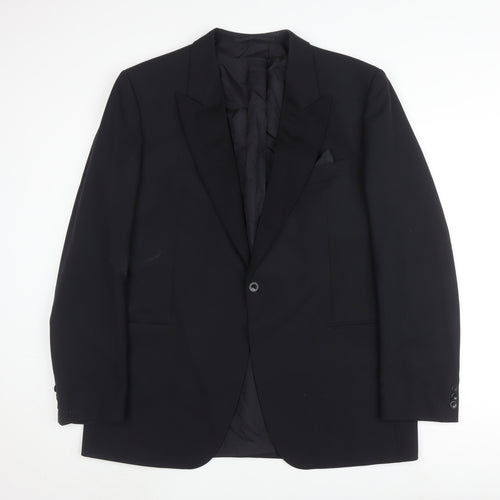 Diolen Men's Black Blazer UK 46 Single-Breasted Formal