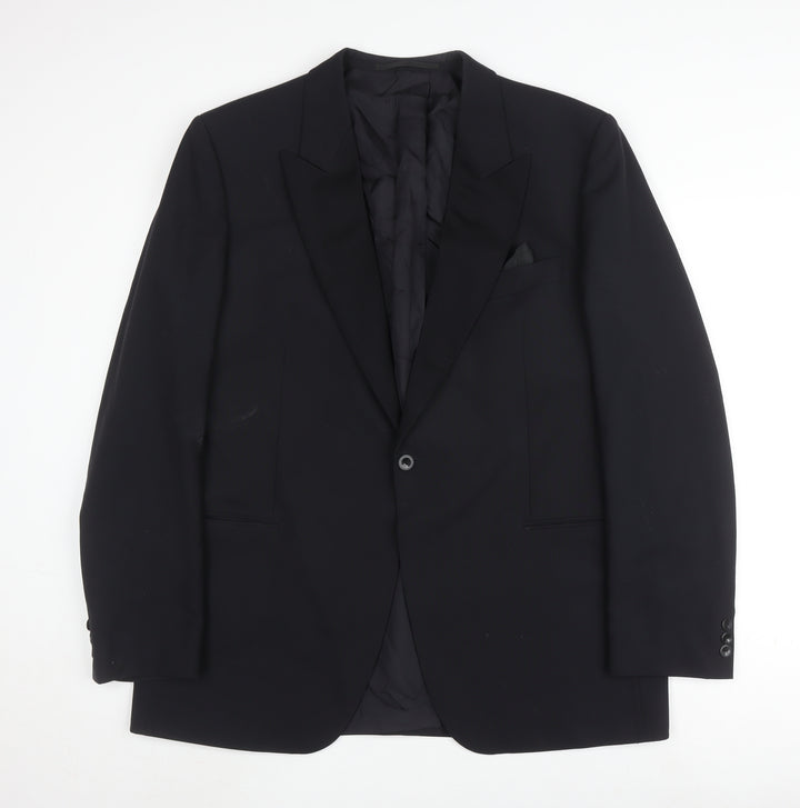 Diolen Men's Black Blazer UK 46 Single-Breasted Formal