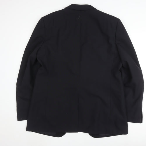 Diolen Men's Black Blazer UK 46 Single-Breasted Formal