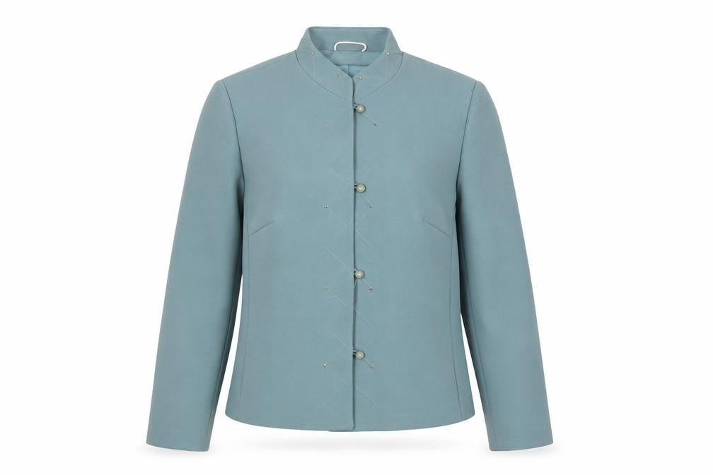 Front view of Eastex Women's Blue Suit Jacket, size 10