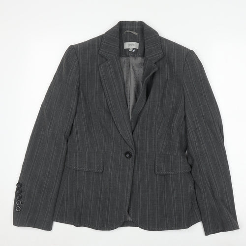 Marks and Spencer Grey Pinstripe Blazer Women Size 10