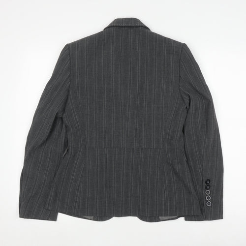 Marks and Spencer Grey Pinstripe Blazer Women Size 10