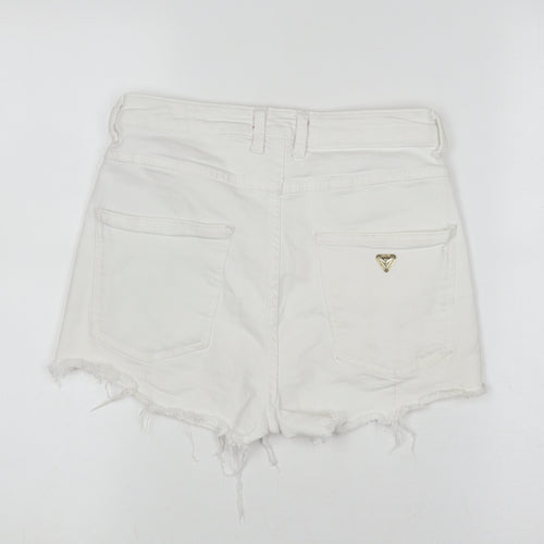 Guess Women's White Cut-Off Shorts, Size 2, Casual Style
